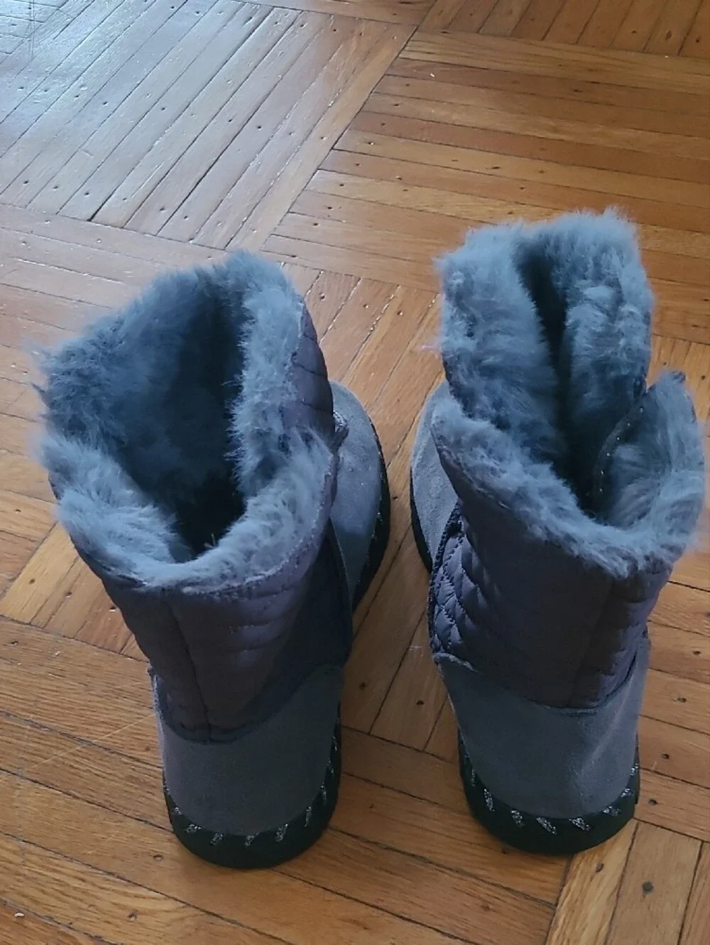Muk Luks Women's Gray Faux-Fur Winter Boots
